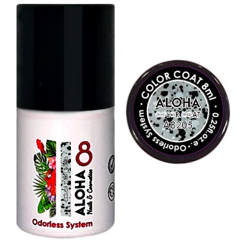 Aloha Ημιμόνιμο Βερνίκι Color Coat A8205 Stone Effect Transparent Glitter, 8ml