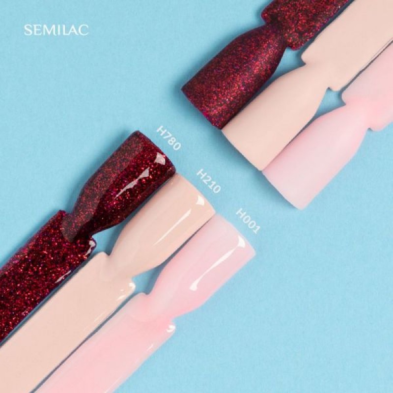 Semilac Ημιμόνιμο Βερνίκι Νυχιών Beauty Salon H780 Red Sparkle 7ml
