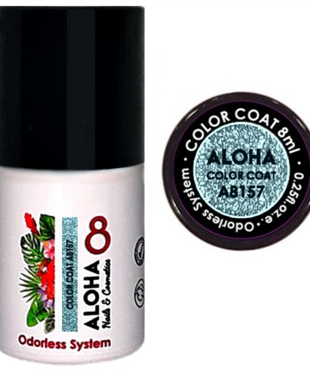 Aloha Ημιμόνιμο Βερνίκι Color Coat A8157 Light Blue Metallic Glitter 8ml