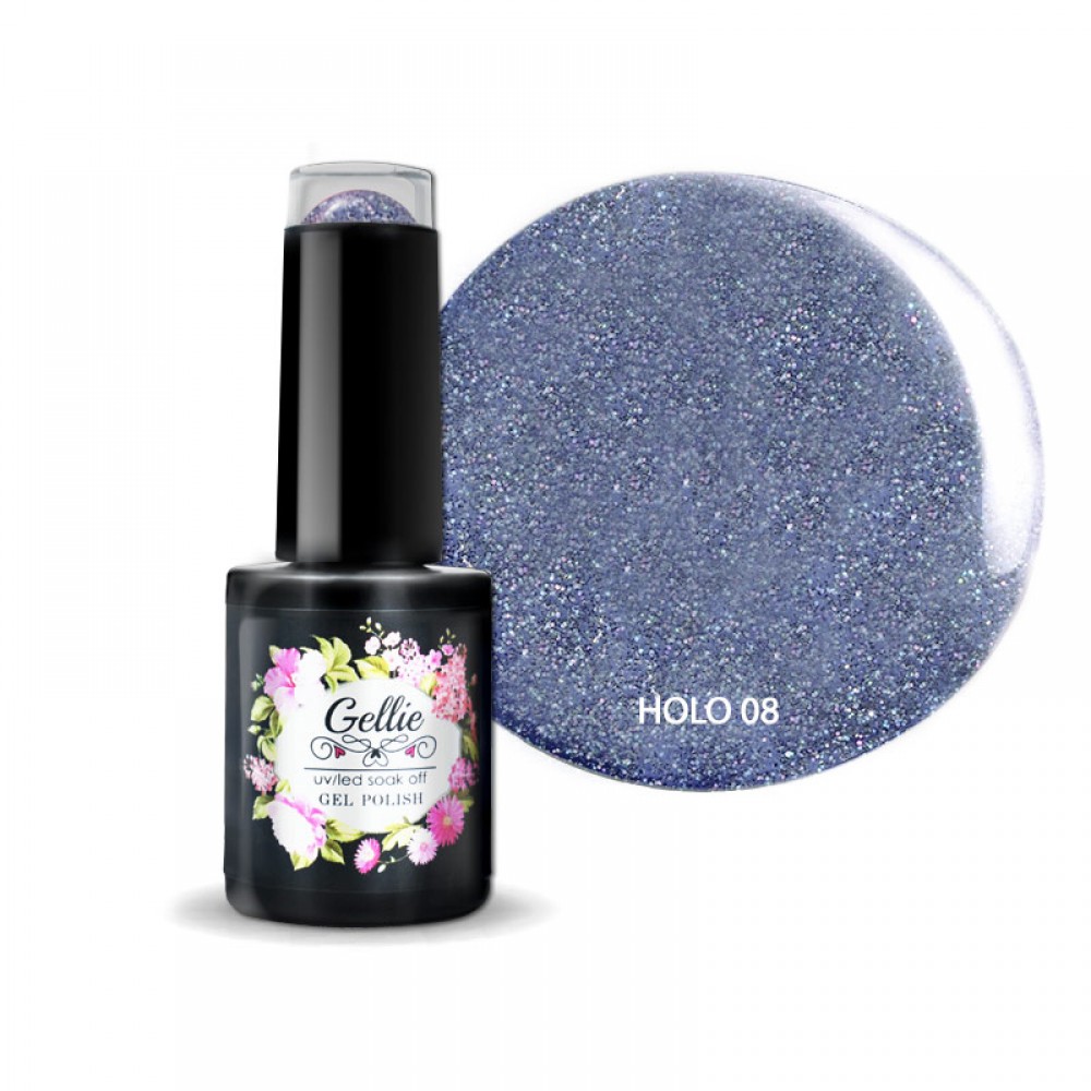 Gellie Ημιμόνιμο Βερνίκι Νυχιών Holographic 08 10ml