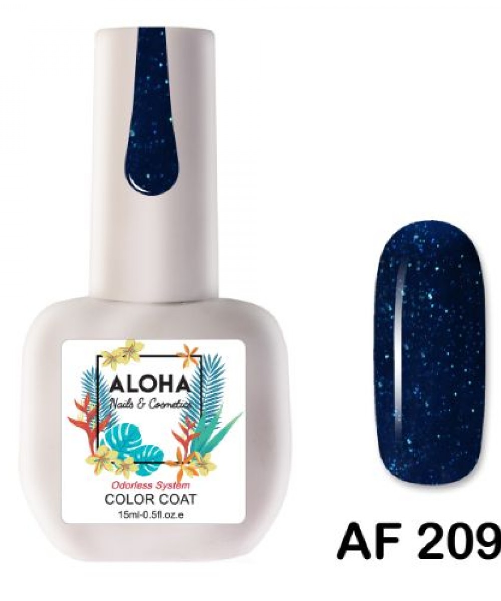 Aloha Ημιμόνιμο Βερνίκι Νυχιών AF 209 Dark Blue with Shimmer 15ml