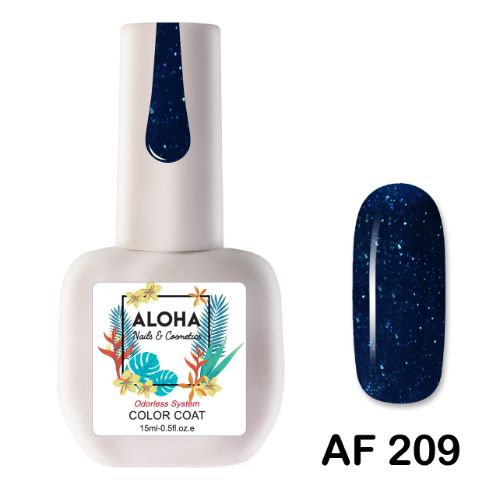 Aloha Ημιμόνιμο Βερνίκι Νυχιών AF 209 Dark Blue with Shimmer 15ml