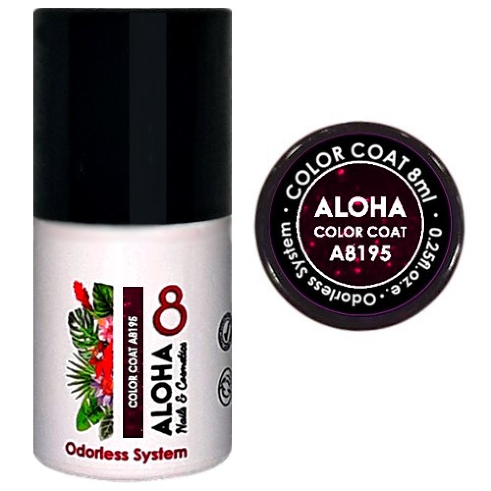Aloha Ημιμόνιμο Βερνίκι Color Coat A8195 Plum with Bordeaux Shimmer 8ml