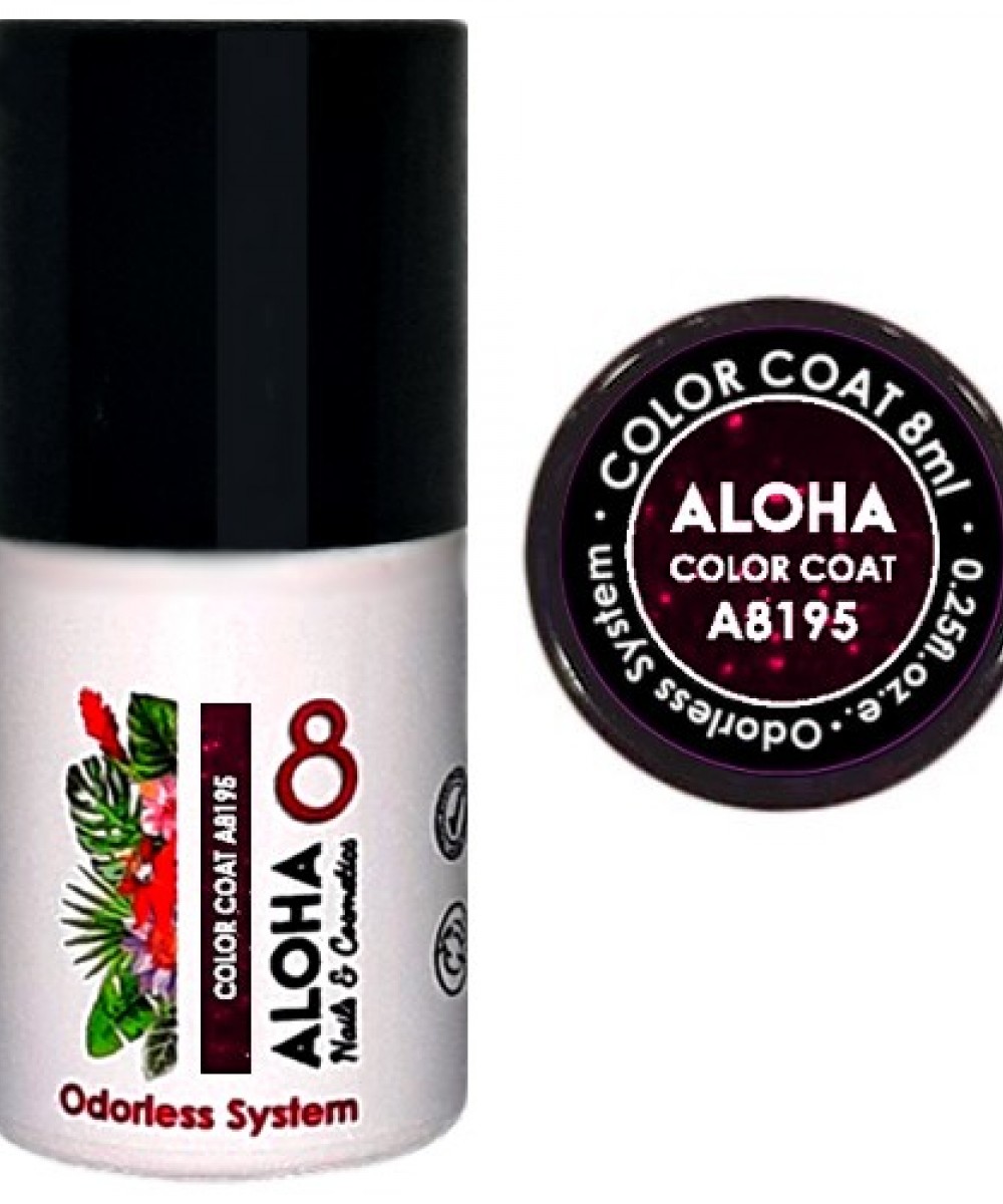 Aloha Ημιμόνιμο Βερνίκι Color Coat A8195 Plum with Bordeaux Shimmer, 8ml
