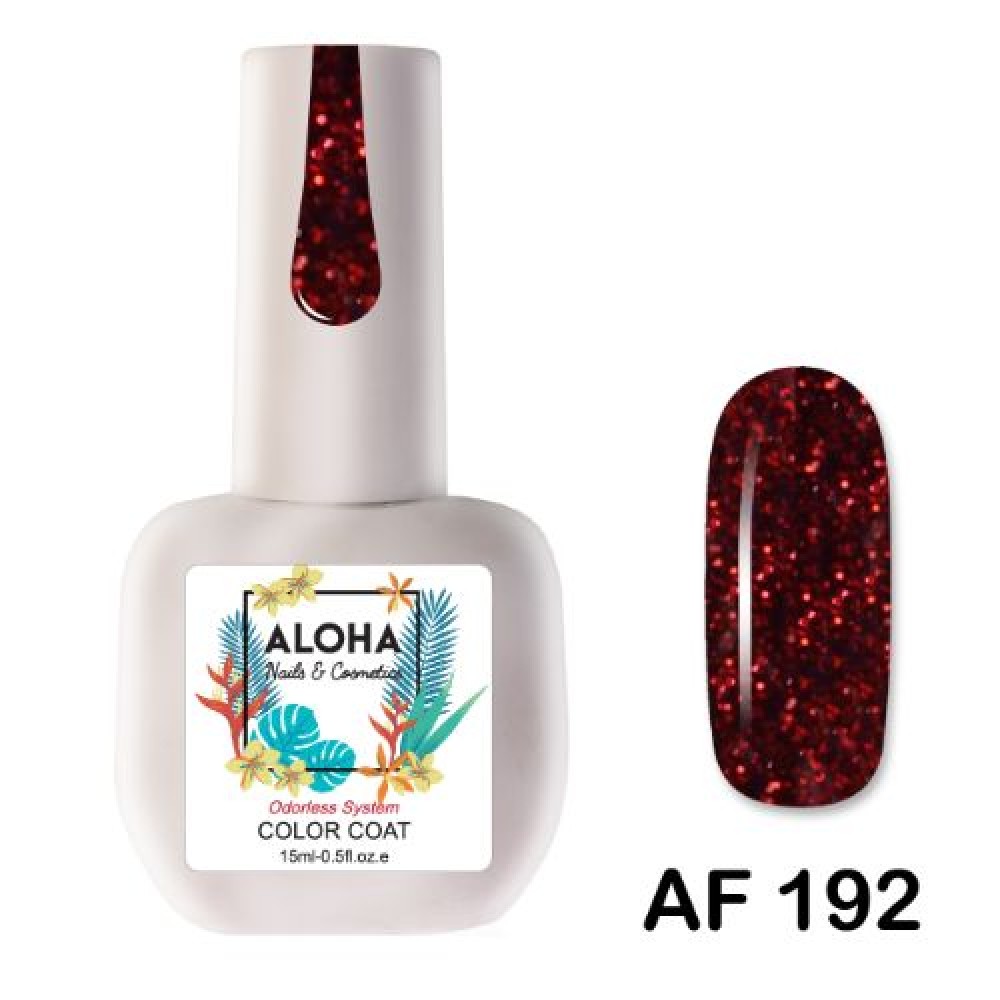 Aloha Ημιμόνιμο Βερνίκι AF 192 Bordeaux Glitter 15ml    K