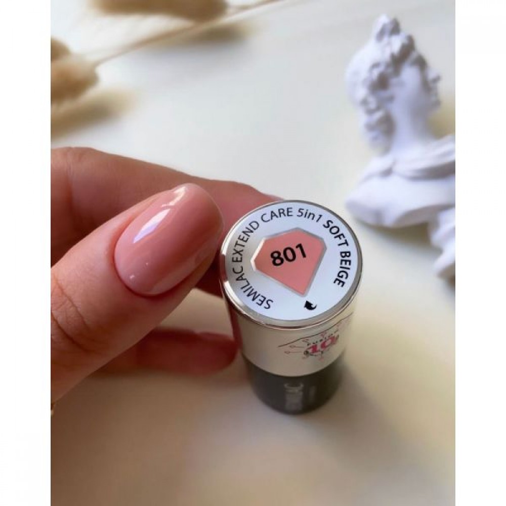 Semilac Ημιμόνιμο Βερνίκι Νυχιών Extend Care 5In1 801 Soft Beige 7ml *