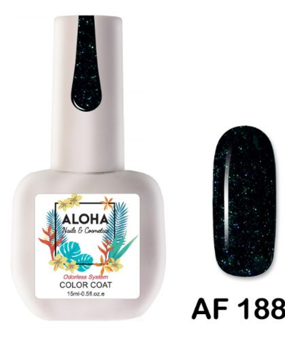 Aloha Ημιμόνιμο Βερνίκι AF 188 Dark Cypress Green with Iridescent Shimmer 15ml