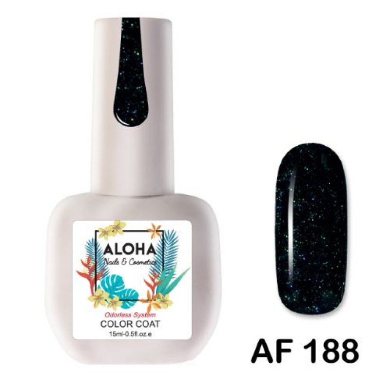 Aloha Ημιμόνιμο Βερνίκι AF 188 Dark Cypress Green with Iridescent Shimmer 15ml