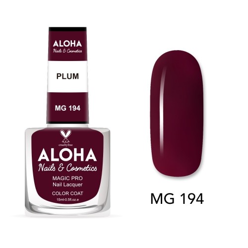 Aloha Βερνίκι Νυχιών 10 ημερών με Gel Effect Χωρίς Λάμπα Magic Pro Nail Lacquer 15ml – MG 194