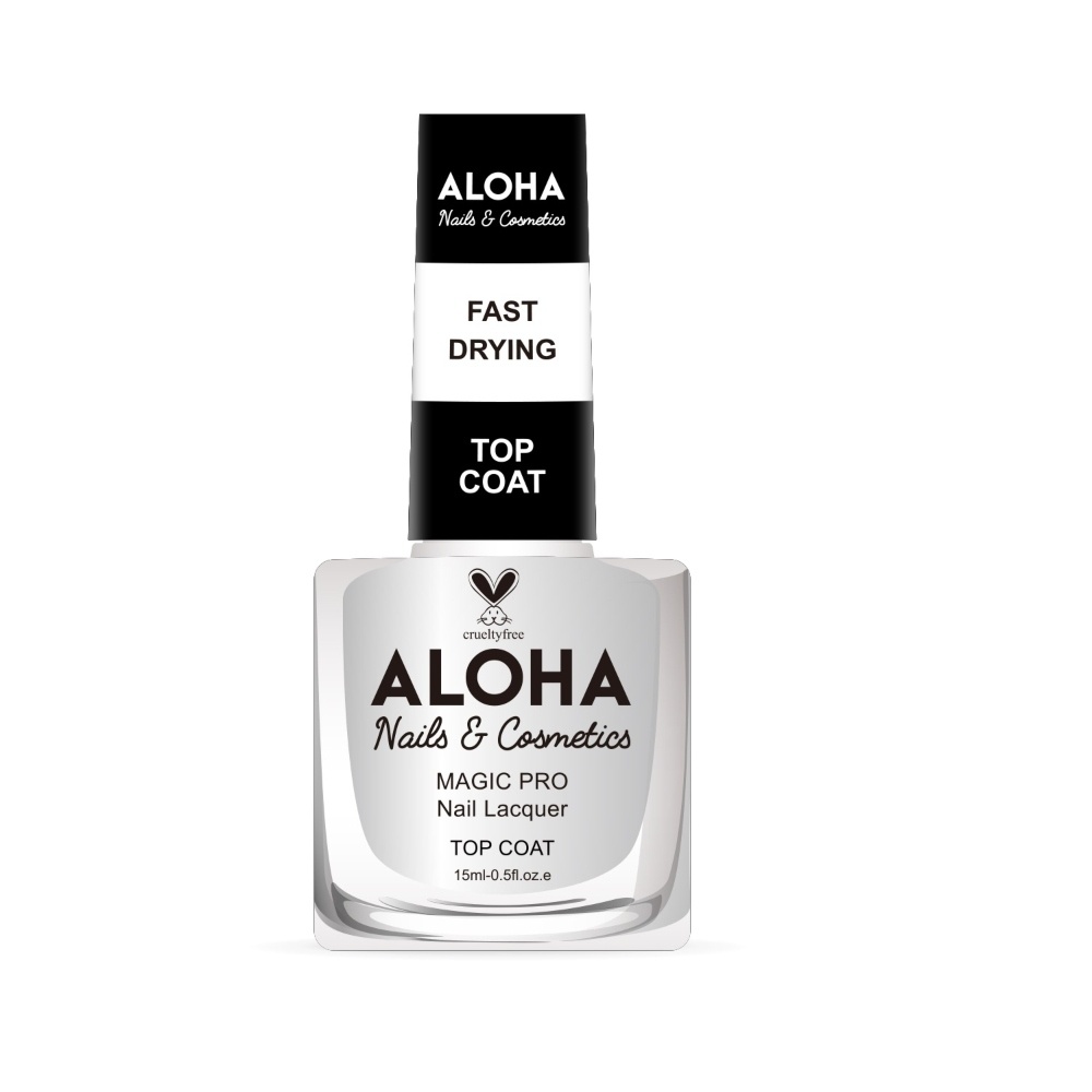 Aloha Aloha Βερνίκι Νυχιών 10 ημερών με Gel Effect Χωρίς – Fast Drying Top Coat 15ml