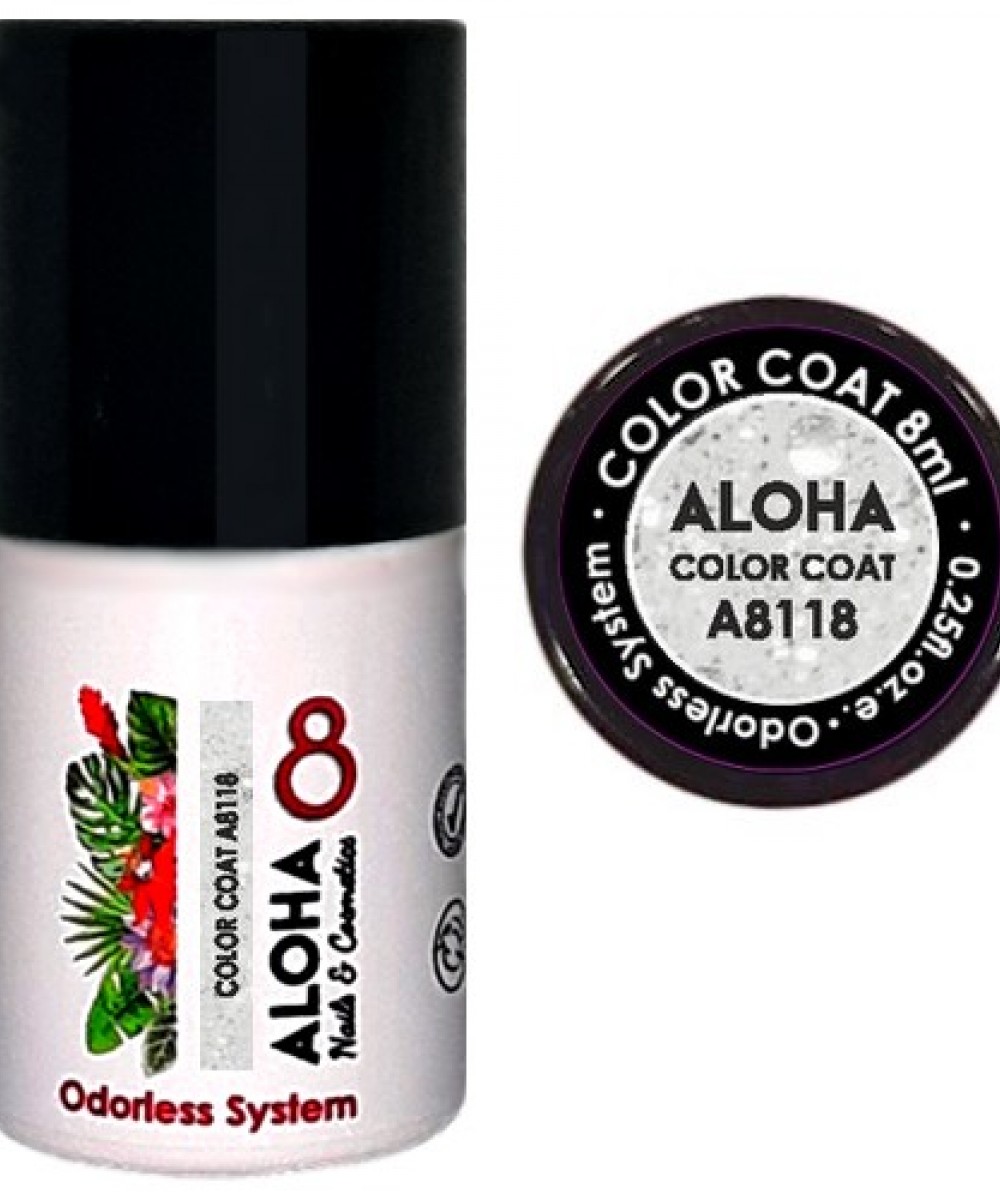 Aloha Ημιμόνιμο Βερνίκι Color Coat A8118 Silver Glitter payette Transparent 8ml