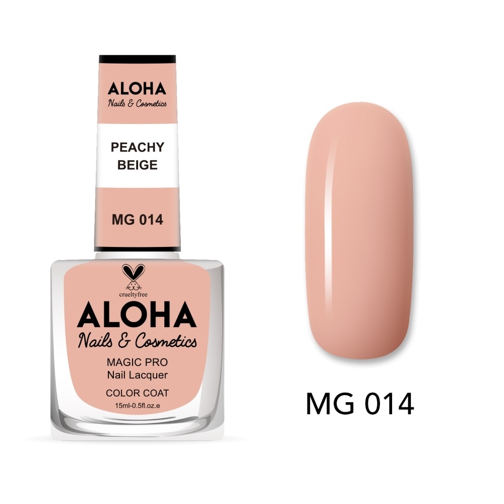 Aloha Βερνίκι Νυχιών 10 ημερών με Gel Effect Χωρίς Λάμπα Magic Pro Nail Lacquer 15ml – MG 014