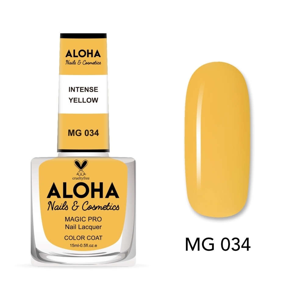 Aloha Βερνίκι Νυχιών 10 ημερών με Gel Effect Χωρίς Λάμπα Magic Pro Nail Lacquer 15ml – MG 034
