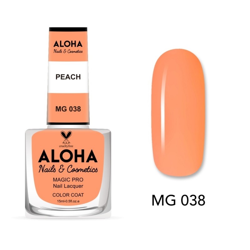 Aloha Βερνίκι Νυχιών 10 ημερών με Gel Effect Χωρίς Λάμπα Magic Pro Nail Lacquer 15ml – MG 038