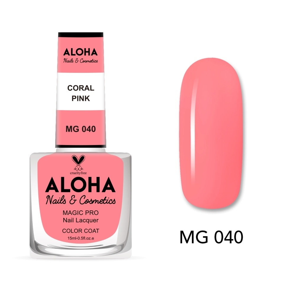 Aloha Βερνίκι Νυχιών 10 ημερών με Gel Effect Χωρίς Λάμπα Magic Pro Nail Lacquer 15ml – MG 040