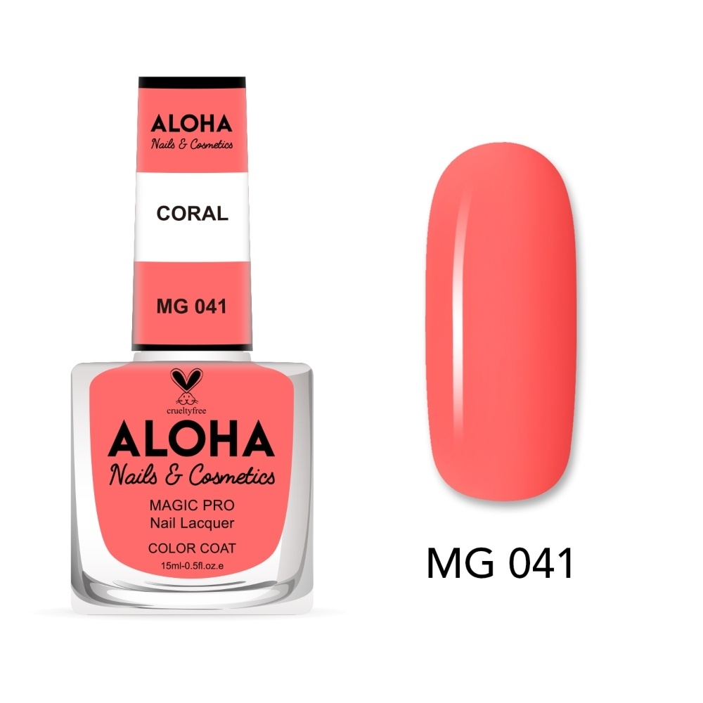 Aloha Βερνίκι Νυχιών 10 ημερών με Gel Effect Χωρίς Λάμπα Magic Pro Nail Lacquer 15ml – MG 041
