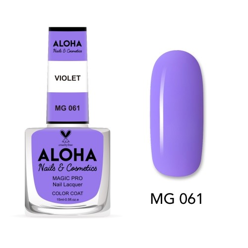 Aloha Βερνίκι Νυχιών 10 ημερών με Gel Effect Χωρίς Λάμπα Magic Pro Nail Lacquer 15ml – MG 061