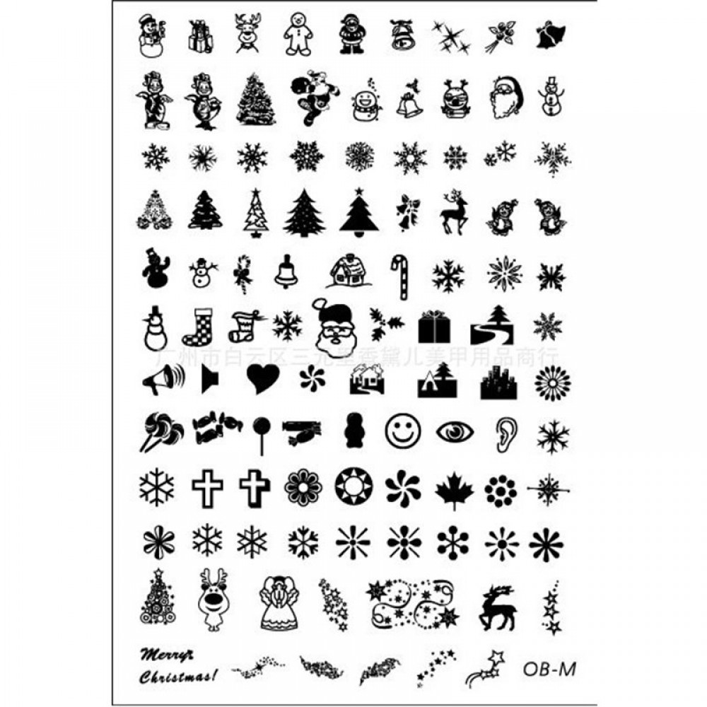 J.K Stamping Christmas Nail Stamp Ob-M (100073)