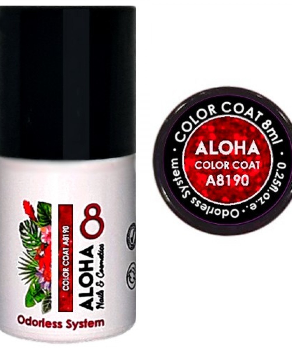 Aloha Ημιμόνιμο Βερνίκι Color Coat A8190 Red Carpet with Red Shimmer 8ml