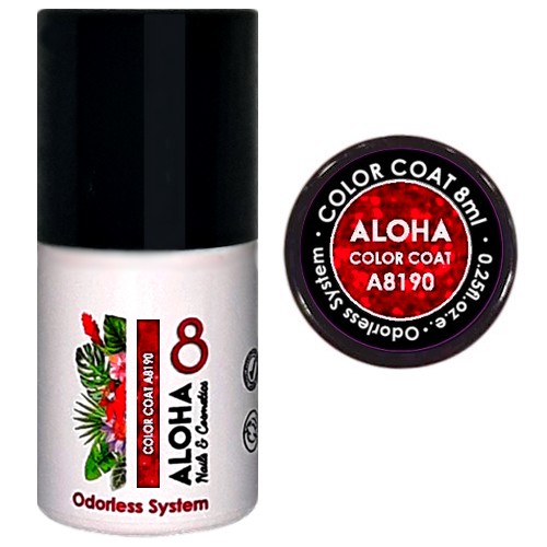 Aloha Ημιμόνιμο Βερνίκι Color Coat A8190 Red Carpet with Red Shimmer 8ml