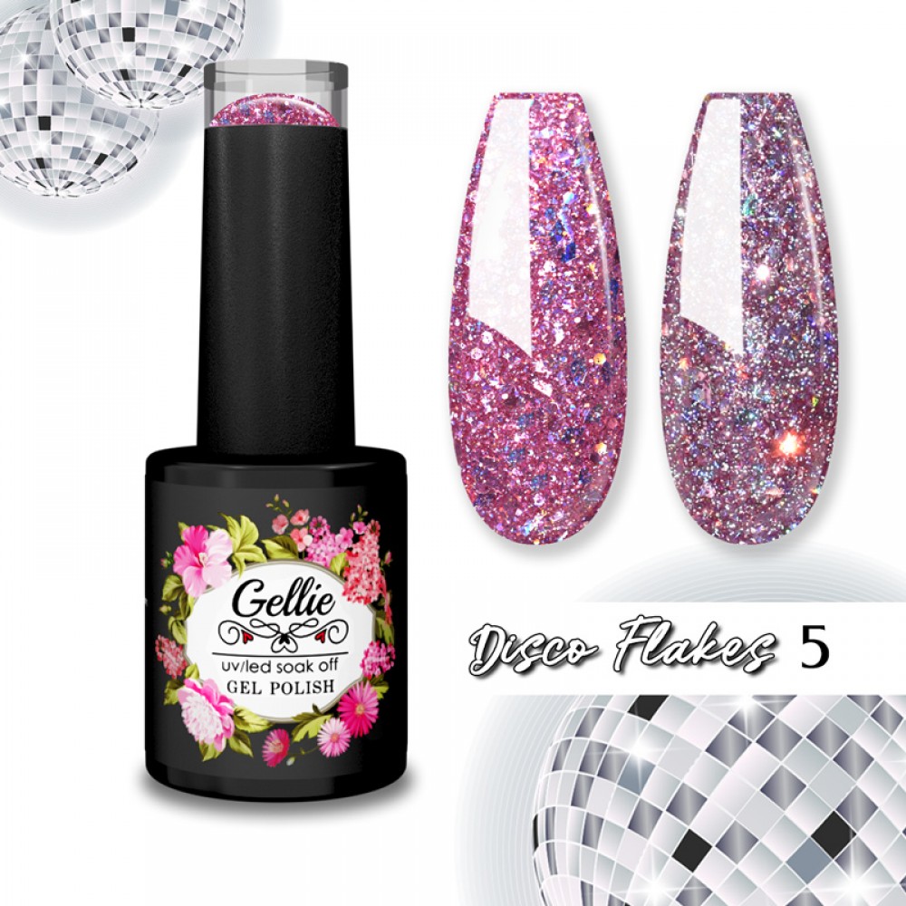 Gellie Ημιμόνιμο Βερνίκι Νυχιών Disco Flakes 5 10ml Gellie Ημιμόνιμο Βερνίκι Νυχιών Disco Flakes 5 10ml