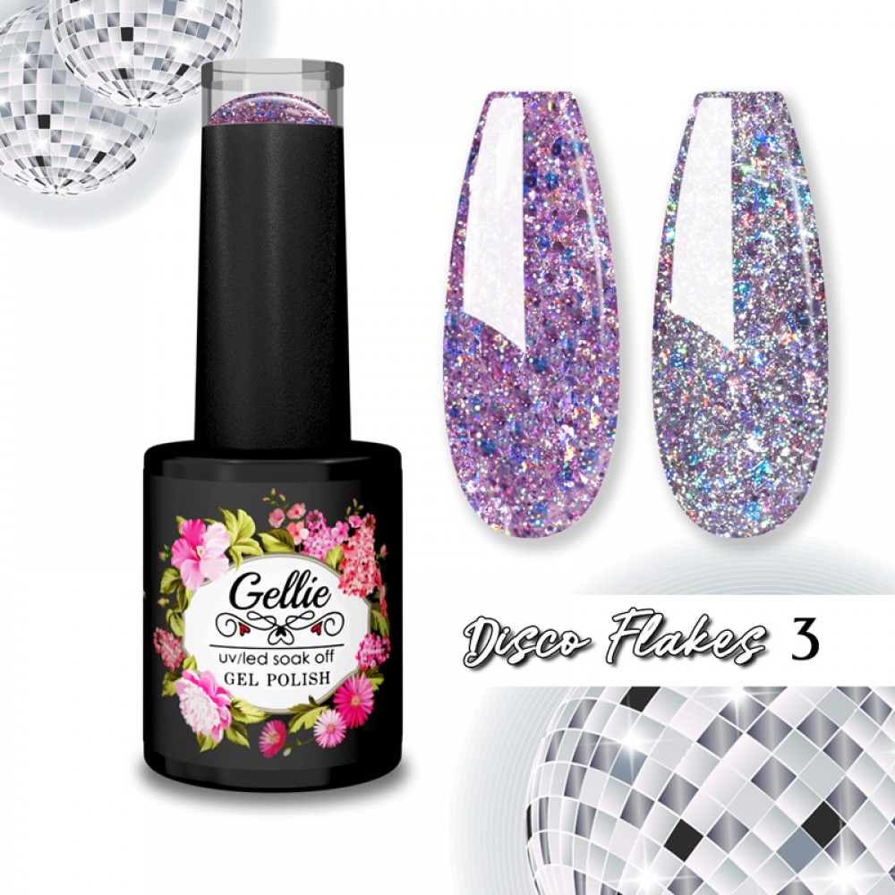 Gellie Ημιμόνιμο Βερνίκι Νυχιών Disco Flakes 3 10ml
