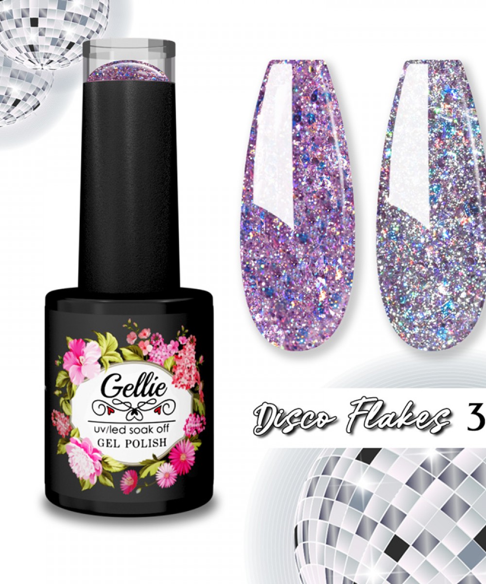 Gellie Ημιμόνιμο Βερνίκι Νυχιών Disco Flakes 3 10ml