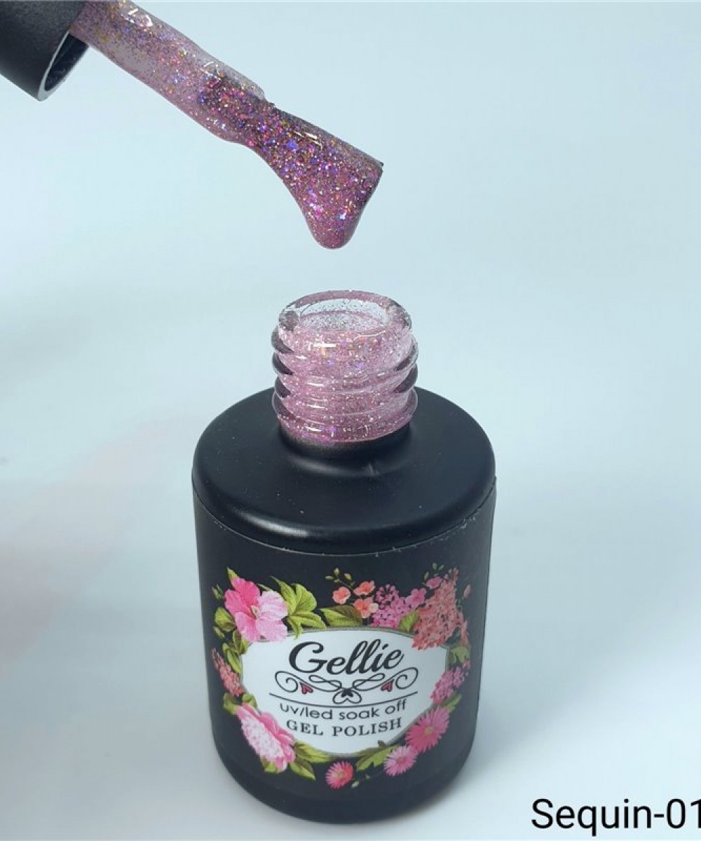 Gellie Ημιμόνιμο Βερνίκι Νυχιών Pixie Sequin 01 10ml