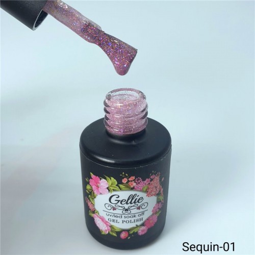 Gellie Ημιμόνιμο Βερνίκι Νυχιών Pixie Sequin 01 10ml