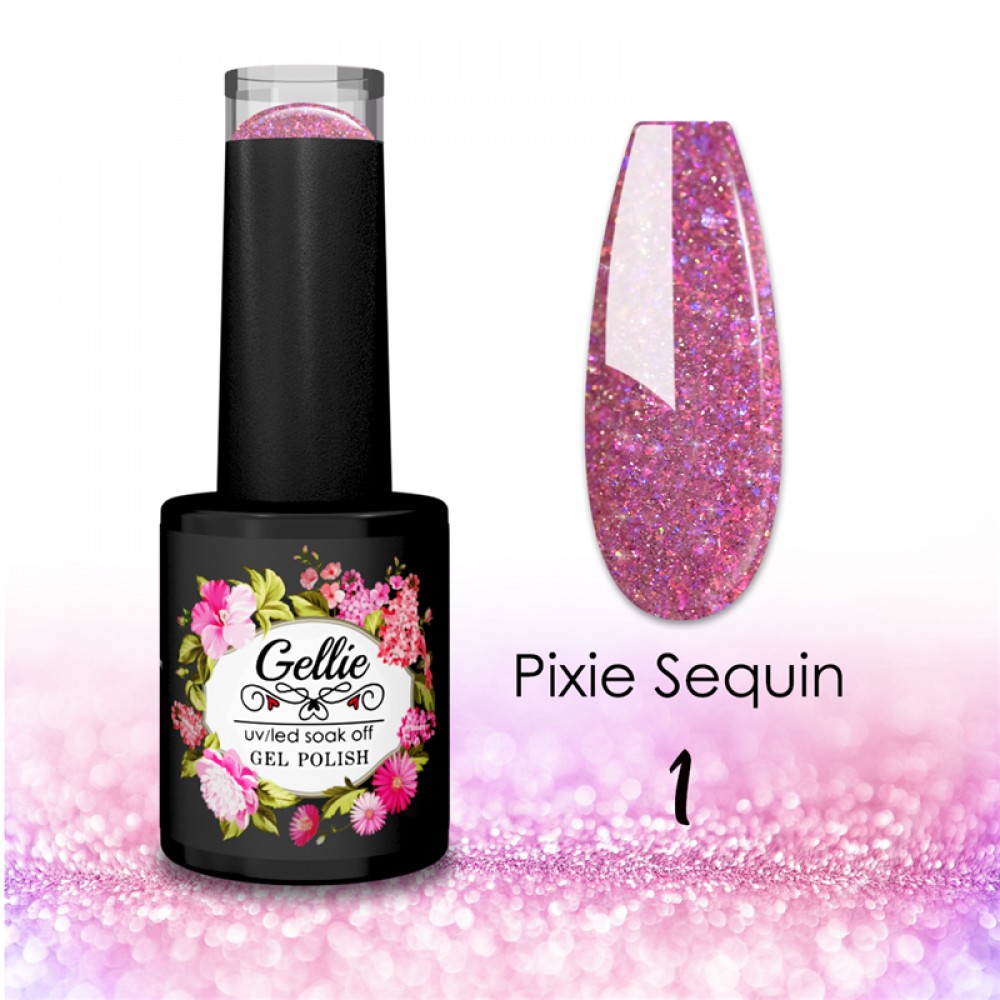 Gellie Ημιμόνιμο Βερνίκι Νυχιών Pixie Sequin 01 10ml