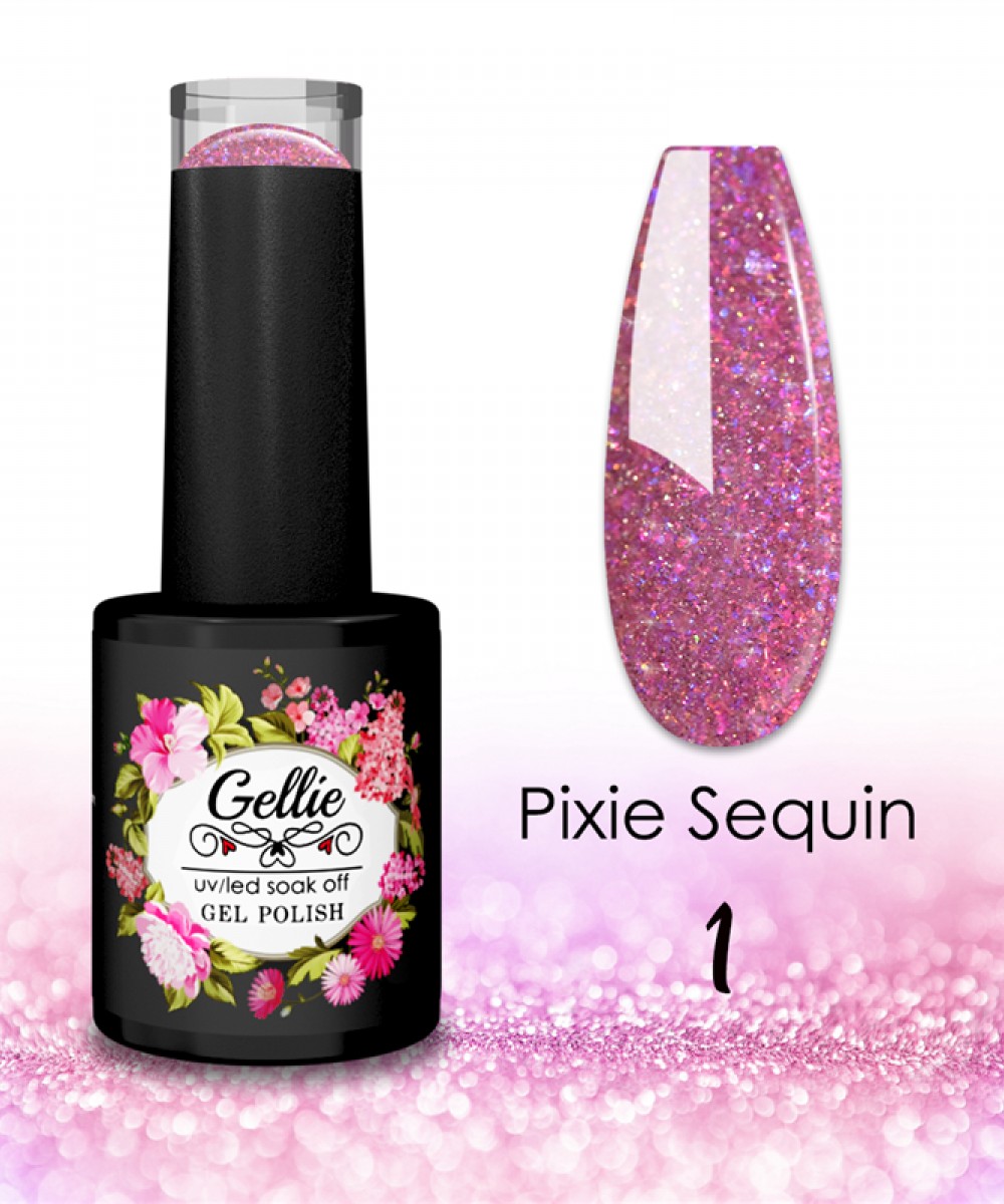Gellie Ημιμόνιμο Βερνίκι Νυχιών Pixie Sequin 01 10ml