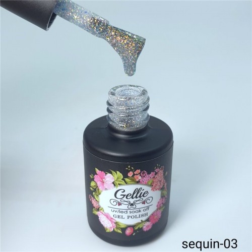 Gellie Ημιμόνιμο Βερνίκι Νυχιών Pixie Sequin 03 10ml