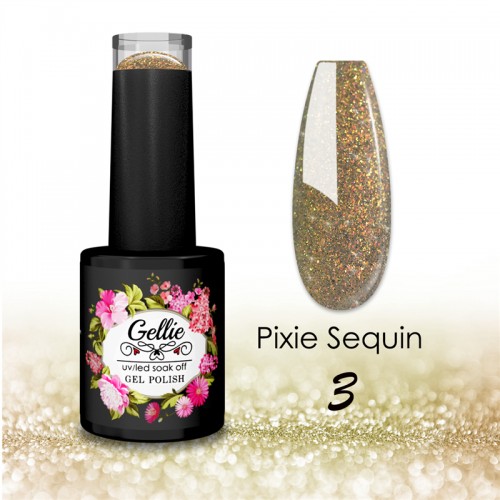 Gellie Ημιμόνιμο Βερνίκι Νυχιών Pixie Sequin 03 10ml