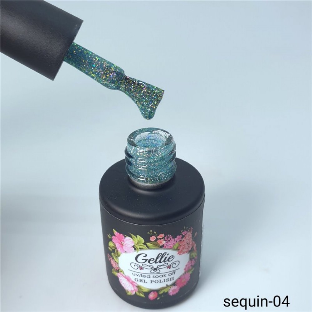 Gellie Ημιμόνιμο Βερνίκι Νυχιών Pixie Sequin 04 10ml