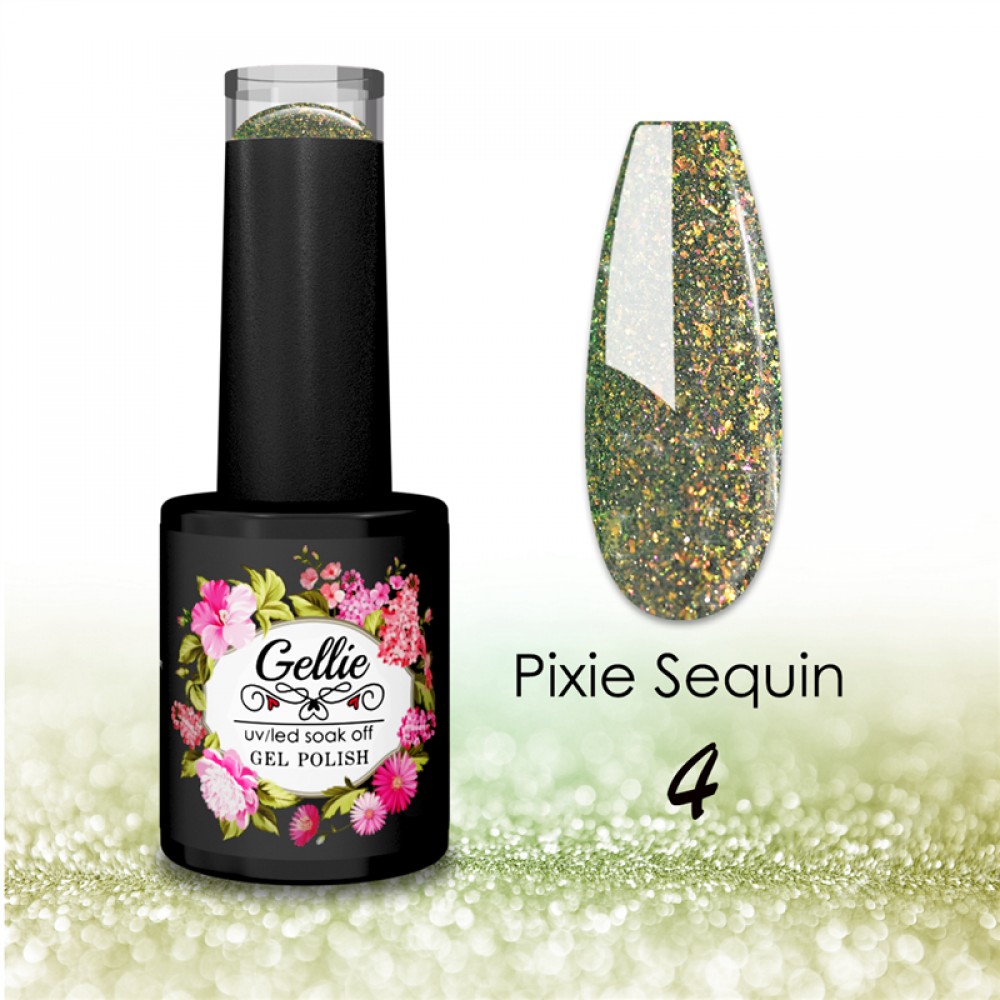 Gellie Ημιμόνιμο Βερνίκι Νυχιών Pixie Sequin 04 10ml