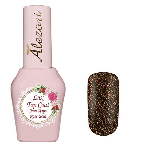 Alezori Top Coat Non Wipe Luxury Rose Gold 15ml