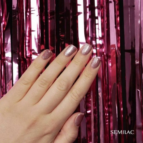 Semilac Ημιμόνιμο Βερνίκι Νυχιών 332 Magnetic Glow Cat Eye Pink My Dust 7ml