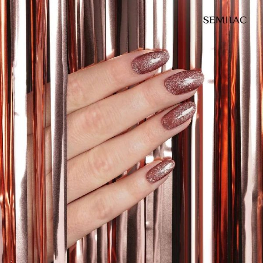 Semilac Ημιμόνιμο Βερνίκι Νυχιών 333 Magnetic Glow Cat Eye Shine Brown 7ml