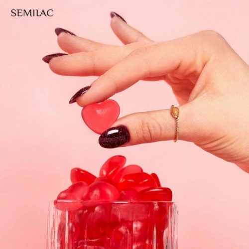 Semilac Ημιμόνιμο Βερνίκι Νυχιών 393 Sparkling Black Cherry 7ml