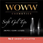 Woww Soft Gel Tips No2 Short Stiletto 240 τμχ Woww Soft Gel Tips No2 Short Stiletto 240 τμχ
