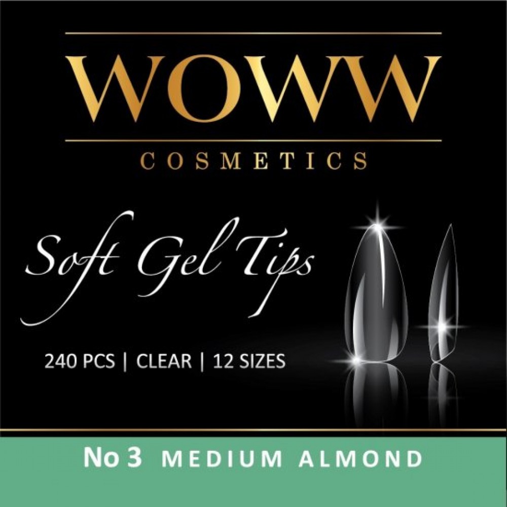 Woww Soft Gel Tips No3 Medium Almond  240 τμχ