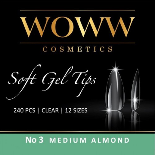 Woww Soft Gel Tips No3 Medium Almond  240 τμχ *