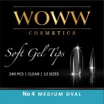 Woww Soft Gel Tips No4 Medium Oval 240 τμχ Woww Soft Gel Tips No4 Medium Oval 240 τμχ