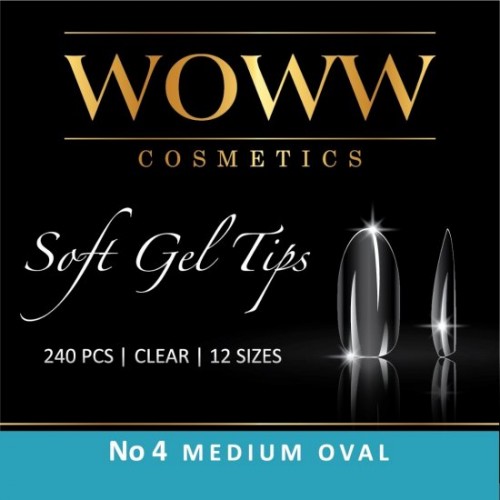 Woww Soft Gel Tips No4 Medium Oval 240 τμχ