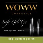 Woww Soft Gel Tips No6 Medium Coffin 240 τμχ Woww Soft Gel Tips No6 Medium Coffin 240 τμχ