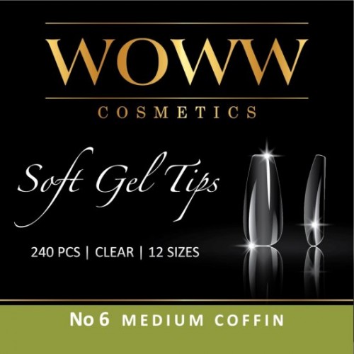 Woww Soft Gel Tips No6 Medium Coffin 240 τμχ