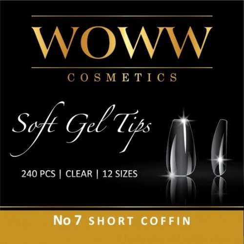 Woww Soft Gel Tips No7 Short Coffin 240 τμχ