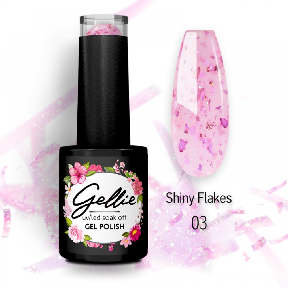 Gellie Ημιμόνιμο Βερνίκι Νυχιών Shiny Flakes 03, 10ml Gellie Ημιμόνιμο Βερνίκι Νυχιών Shiny Flakes 03, 10ml