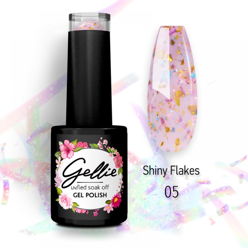 Gellie Ημιμόνιμο Βερνίκι Νυχιών Shiny Flakes 05, 10ml