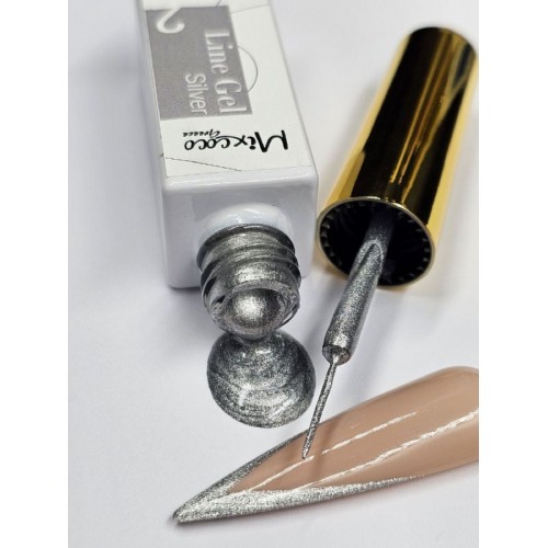 Mixcoco Ημιμόνιμο Βερνίκι Νυχιών Line Gel  02 Silver 12ml